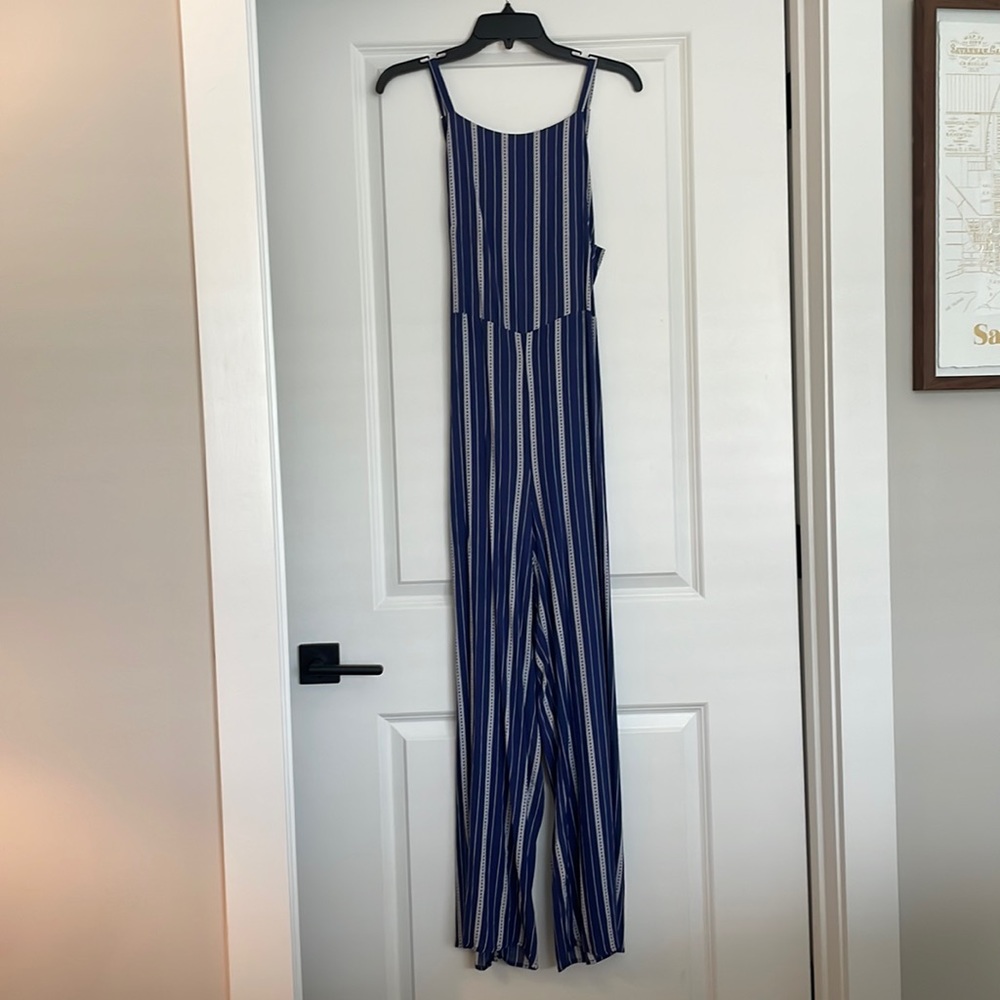 Blue Striped Jumpsuit